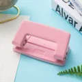 Pink 2-Hole Paper Puncher, Cute Macaron Color Stationery for Office and Notebooks. - Sakura Pink