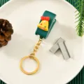 Mini Weihnachts Cartoon Tacker mit Schlüsselanhänger tragbar süß Büro Schreibwaren Geschenk - Weihnachtsglocken-Stil / Hefter (Ohne Klammern)
