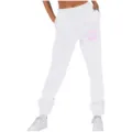 Pantalones de chandal de cintura alta holgados casual comodos deportivos con bolsillos blancos - S / Parte Inferior (262626+) / Blanco