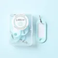 Macaron plastic key tags in storage box, hotel room number classification labels detail. - Pack of 5 / Mint Green