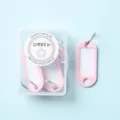 Macaron color plastic key tags with storage box, hotel key label ring classification tags. - Pack of 5 / Sakura Pink