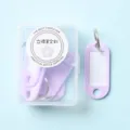 Macaron color plastic key tags set with clear storage box hotel luggage labels pack - Pack of 5 / Lavender