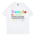 Grappig Kamala politiek slogan wit katoenen T-shirt casual korte mouw novelty top - XS / Tops / Wit Design 317