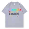 Heren Dames Korte Mouw Casual Katoen O-Hals T-Shirt Grappige Letter Print Top Grijs - Grijs 317