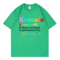 Groen T-shirt met korte mouwen en politieke sloganprint, comfortabele katoenen top. - Groen 317