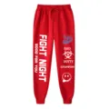 Red streetwear sweatpants for women with graphic print, casual loose jogger pants style. - Bottoms / Red / S