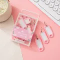 Llaveros de plástico rosa con etiquetas, caja de 15 piezas para oficina y hotel. - 15 Piezas/Caja / Rosa Sakura