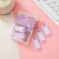 Juego de 15 llaveros de plástico morado con etiquetas borrables y anillas para una organización clara. - 15 Piezas/Caja / Lavanda