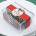 Weihnachten Büroklammern Set mit roten, grünen und goldenen Metallklammern in transparenter Box. - Vielzweckklemmen