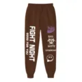 Comodi pantaloni della tuta streetwear marroni da donna con stampe e stile hip hop. - Pantaloni e gonne / Borgogna / Taglia S
