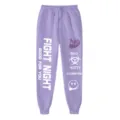 Pantaloni da jogging viola alla moda con stampa streetwear, pantaloni sportivi casual da donna. - Pantaloni e gonne / Viola Chiaro / Taglia S