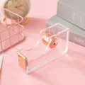 Acrylic rose gold tape dispenser desktop stationery clear tape cutter medium size - Rose Gold