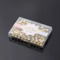 Boxed Gold Pushpins Round Head Thumbtacks Decorative Pins for Cork Board and Photo Wall - 60 Pieces/Box / Gold