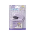 Niedliches Mini Cartoon Dinosaurier Tacker Set mit Klammern, tragbar fuer Schueler. - Hefter Set / Lila