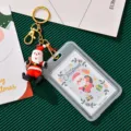 Weihnachtsilikon Ausweishalter mit süßem Weihnachtsmann Schlüsselanhänger wasserdichte Hülle. - Weihnachtsmann