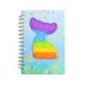 A5 Regenbogen Meerjungfrau Push Pop Bubble Notizbuch Silikon Fidget Spielzeug Tagebuch - 80 Seiten / Meerjungfrau