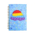A5 bunt Push Pop Bubble Notizbuch, Regenbogen Silikon Antistress Spiralblock Schüler. - 80 Seiten / Auto