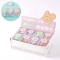 Pastellfarbene Schlüsselanhänger Schreibwaren Set süßes Bären Design transparente Boxen - 5 Stück/Packung (Schlüsselanhänger Tags) / Gemischte Farben