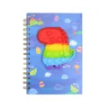A5 niedliches Dinosaurier Push Bubble Notizbuch mit bunter Metallspirale fuer Studenten. - 80 Seiten / Kleiner Dinosaurier