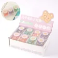 Macaron Farbe süß Bär Schreibwaren Set Box Stecknadeln Büroklammern Schulbedarf - 80 Stück/Packung (Kunststoffbeschichtete Stifte) / Gemischte Farben