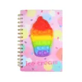 A5 niedliches Regenbogen Pop Bubble Silikon Eiscreme Tagebuch Notizbuch Schreibwaren - 80 Seiten / Eiscreme