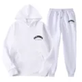 Women White Tracksuit Set Casual Long Sleeve Hoodie and Drawstring Sweatpants 2024 New - S / Top And Bottom / White 1