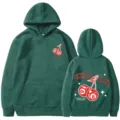 Sweat à capuche vert foncé cherry bomb pour hommes et femmes, streetwear décontracté. - Vert Foncé