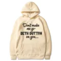Lässiger beiger Kapuzenpullover für Damen, Langarm Sweatshirt mit grafischem Textdruck. - S / Khaki