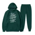 Tuta felpa con cappuccio in pile uomo donna inverno termico streetwear verde scuro - Taglia S / Top E Pantaloni / Verde scuro