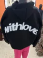 Sweat à capuche oversize à épaules tombantes avec impression au dos pour style streetwear. - S / Noir Slogan