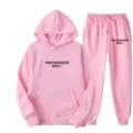 Ensemble sweat à capuche et pantalon de survêtement rose, tenue de sport décontractée. - S / Haut et Bas / Rose