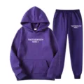 Ensemble sweat à capuche et pantalon de survêtement violet avec impression de lettres. - S / Haut et Bas / Violet