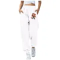 Pantaloni della tuta bianchi con coulisse e stampa di scimmia carina per uomo e donna - Taglia S / Pantaloni e gonne / Bianco