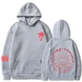 Felpa con cappuccio grigia da donna con stampa grafica chasing sunsets, pullover casual. - Taglia S / Top / Grigio Chiaro 311