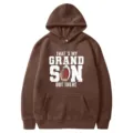 Brown hooded sweatshirt with football print, casual long sleeve pullover hoodie for men. - S / Brown