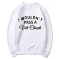 White crewneck sweatshirt for men and women featuring funny graphic letter print quote. - S / White
