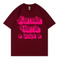 Classic cotton short-sleeve crewneck t-shirt with graphic print, comfortable regular fit top - Burgundy 317