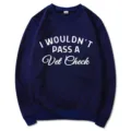 Classic dark blue crewneck sweatshirt featuring a funny printed quote for animal lovers and vets. - S / Navy Blue