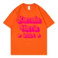 Orange Cotton Short Sleeve T-Shirt 2024 Casual Crewneck Top for Men and Women Wear - Orange