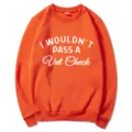 Orange crewneck pullover sweatshirt with funny quote print for men and women casual streetwear. - Orange
