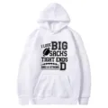 White football graphic print hooded sweatshirt, casual long sleeve pullover hoodie. - 28 / S