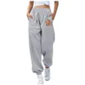 Pantaloni della tuta grigi casual con simpatica stampa di scimmietta e comode tasche. - Taglia S / Pantaloni e gonne / Grigio