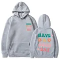 Sweat à capuche gris pour femmes et hommes avec impression de lettres rétro et coupe confortable. - Gris clair