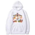 felpa con cappuccio bianca stampa carosello di Natale felpa casual a maniche lunghe top - Taglia S / Bianco