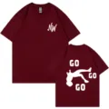 T-shirt oversize con stampa grafica manica corta estate casual top bordeaux uomo donna - XS / Top / Bordeaux 317