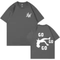 T-shirt grigia a maniche corte con logo NW sul davanti e stampa grafica GO sul retro. - XS / Top / Grigio scuro