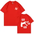 T-shirt rossa a maniche corte con stampa NW sul davanti e grafica acrobatica sul retro. - XS / Top / Rosso 317
