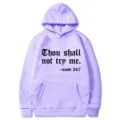 Sweat à capuche violet décontracté avec imprimé de lettres gothiques pour hommes et femmes. - S / Hauts / Mauve Clair