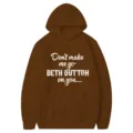 Modischer brauner Kapuzenpulli mit Buchstaben-Druck, langarm, lässiges lockeres Oberteil für Damen. - Kaffeebraun / S