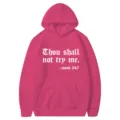 Sweat à capuche rose avec imprimé slogan, pull streetwear décontracté manches longues unisexe. - S / Hauts / Rose rouge